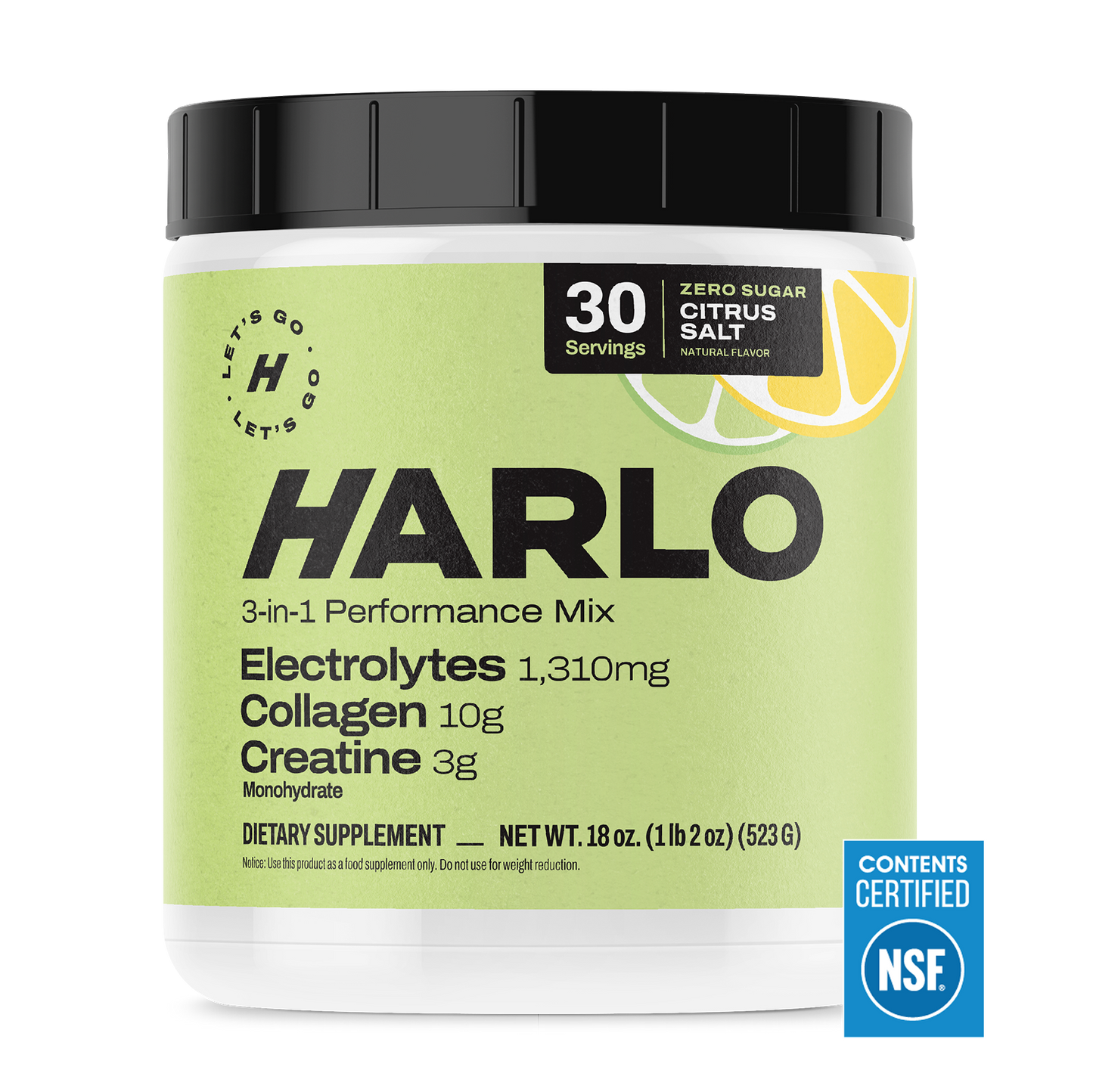 Harlo 3-in-1 Performance Hydration Drink Mix – Electrolytes, Creatine & Collagen