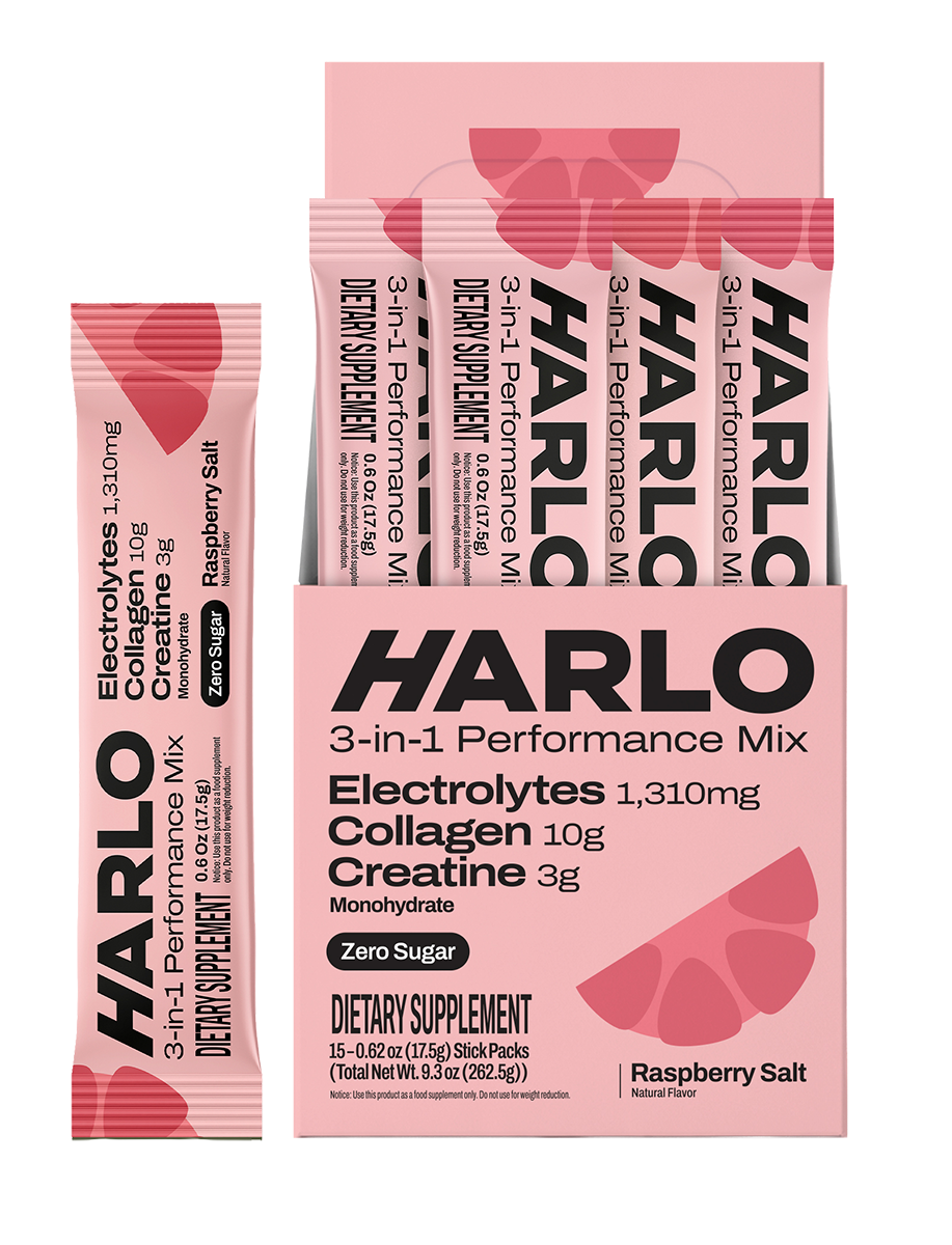 Harlo 3-in-1 Performance Hydration Drink Mix – Electrolytes, Creatine & Collagen