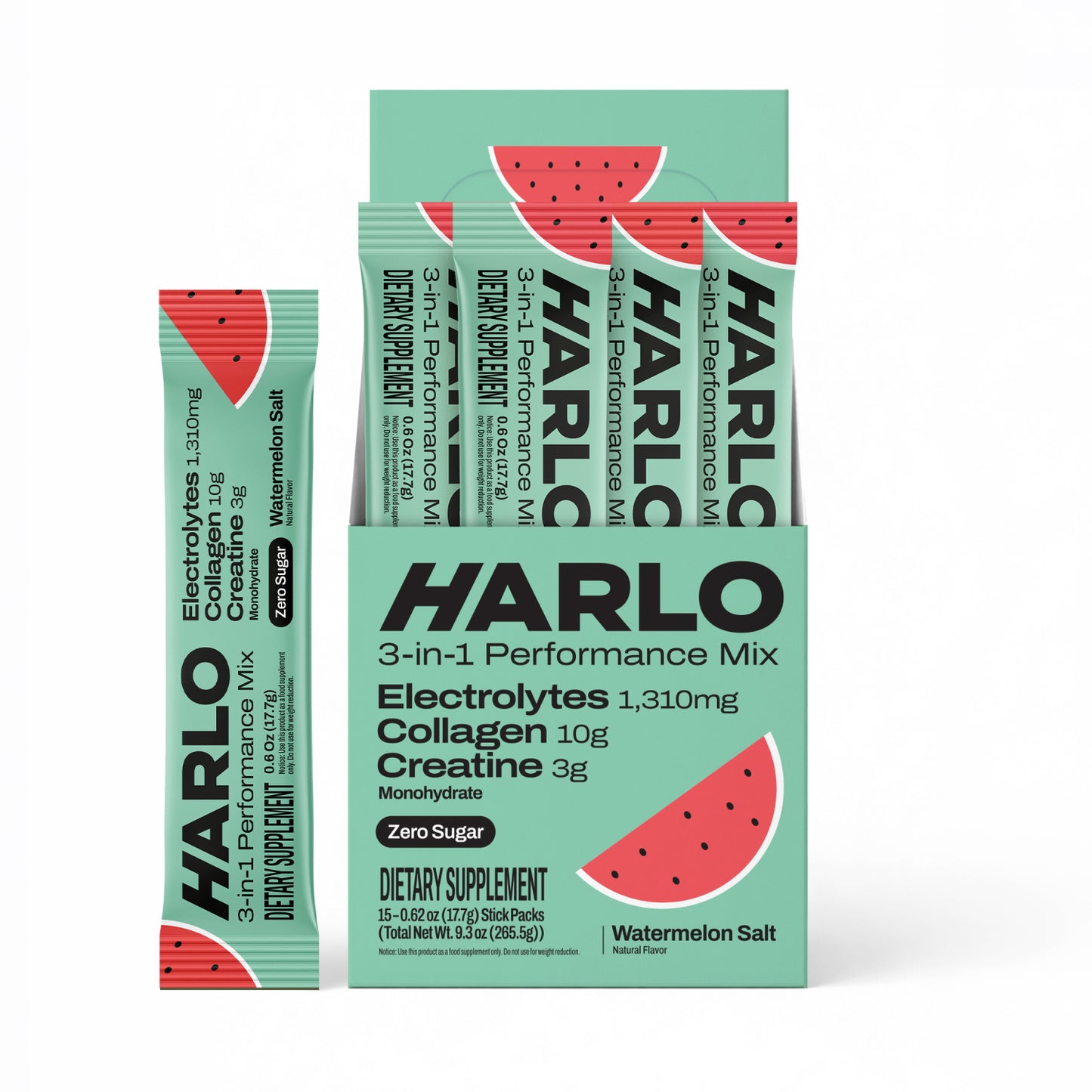 Harlo 3-in-1 Performance Hydration Drink Mix – Electrolytes, Creatine & Collagen