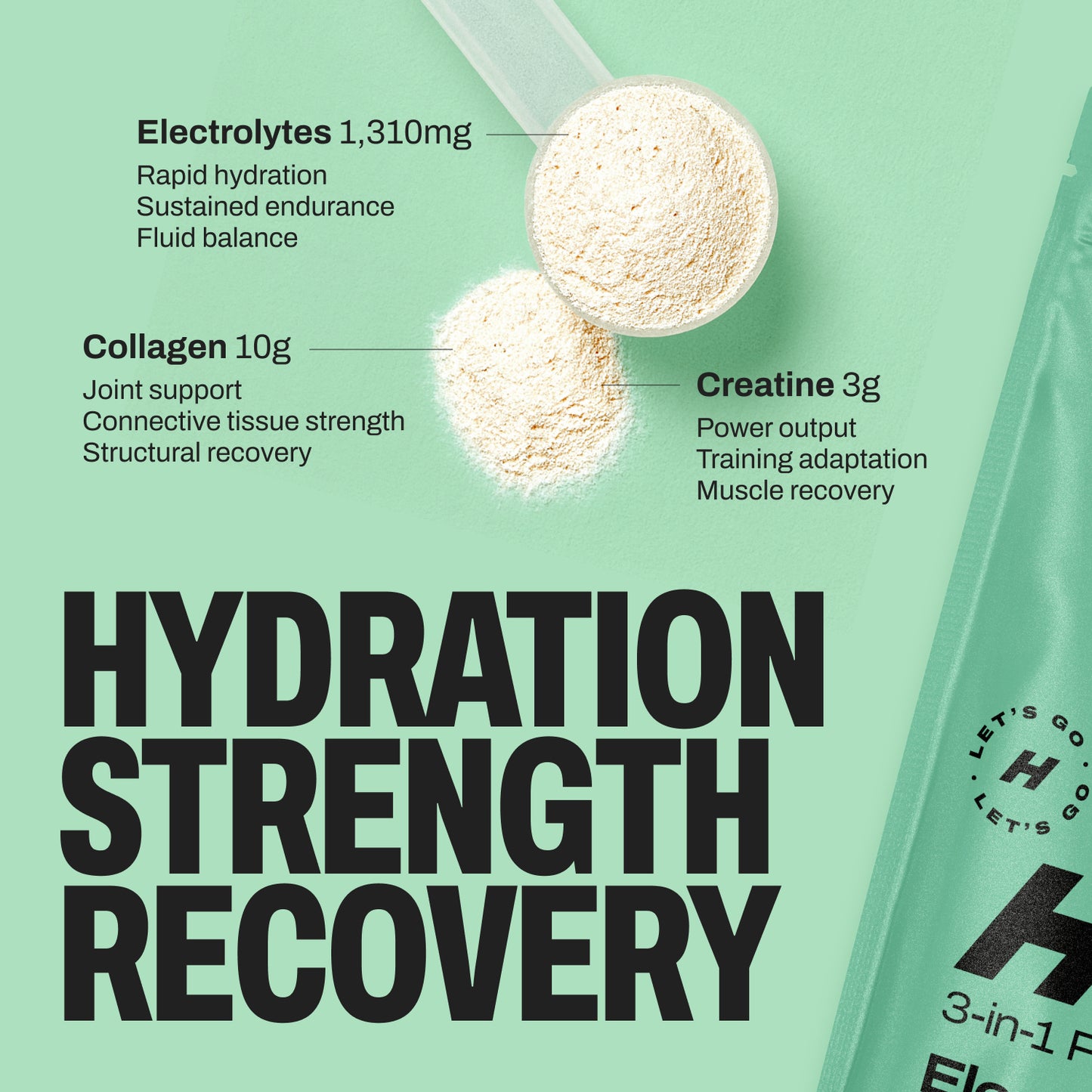 Harlo 3-in-1 Performance Hydration Drink Mix – Electrolytes, Creatine & Collagen