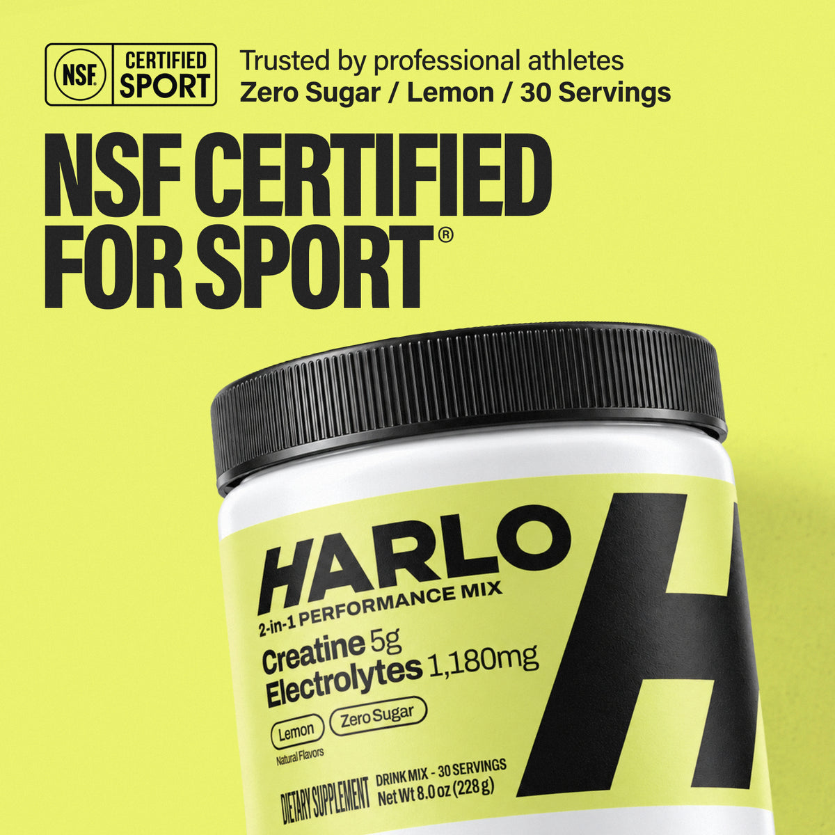 Harlo 2-in-1 Performance Mix | 5g Creatine + 1,180mg Electrolytes