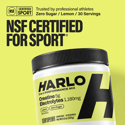 Harlo 2-in-1 Performance Mix | 5g Creatine + 1,180mg Electrolytes