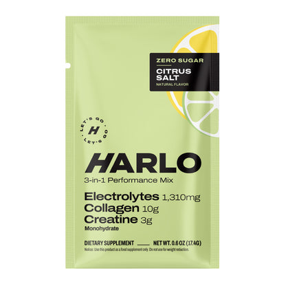 Harlo 3-in-1 Performance Drink Mix - Variety Pack of 4 Flavors