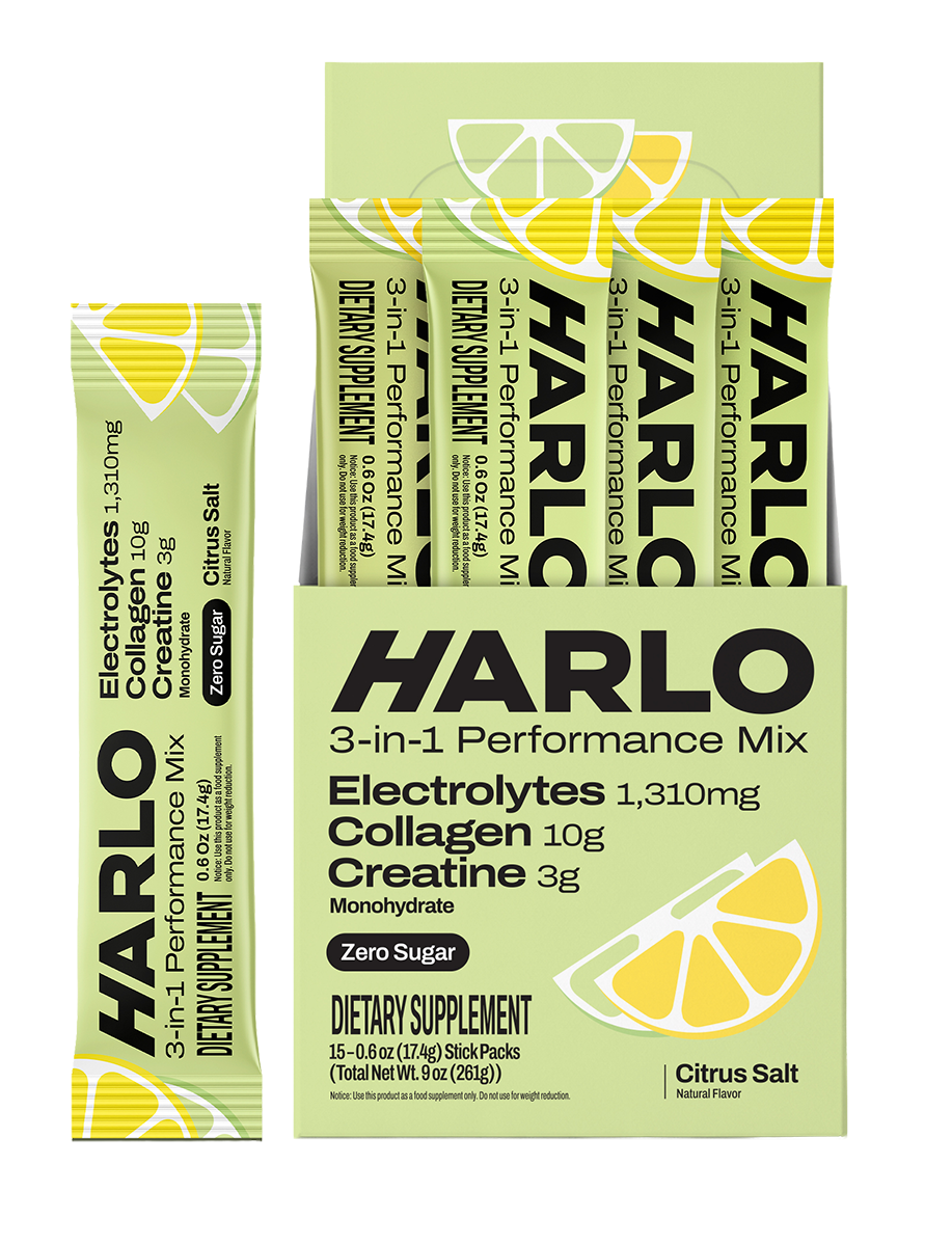 Harlo 3-in-1 Performance Hydration Drink Mix – Electrolytes, Creatine & Collagen