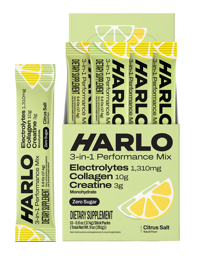 Harlo 3-in-1 Performance Hydration Drink Mix – Electrolytes, Creatine & Collagen