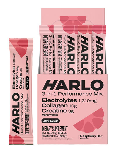 Harlo 3-in-1 Performance Hydration Drink Mix – Electrolytes, Creatine & Collagen