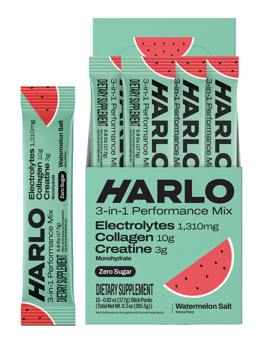 Harlo 3-in-1 Performance Hydration Drink Mix – Electrolytes, Creatine & Collagen