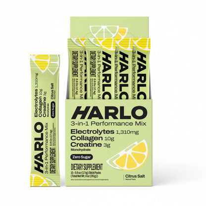 Harlo 3-in-1 Performance Hydration Drink Mix – Electrolytes, Creatine & Collagen