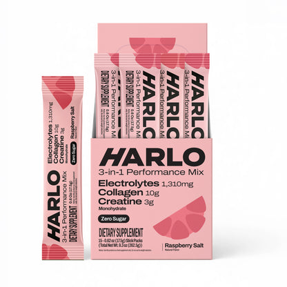 Harlo 3-in-1 Performance Hydration Drink Mix – Electrolytes, Creatine & Collagen