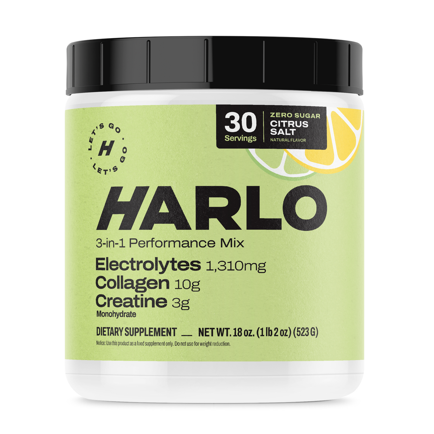 Harlo 3-in-1 Performance Drink Mix – Electrolytes, Collagen & Creatine | Hydration, Recovery & Muscle Support – 30 Servings