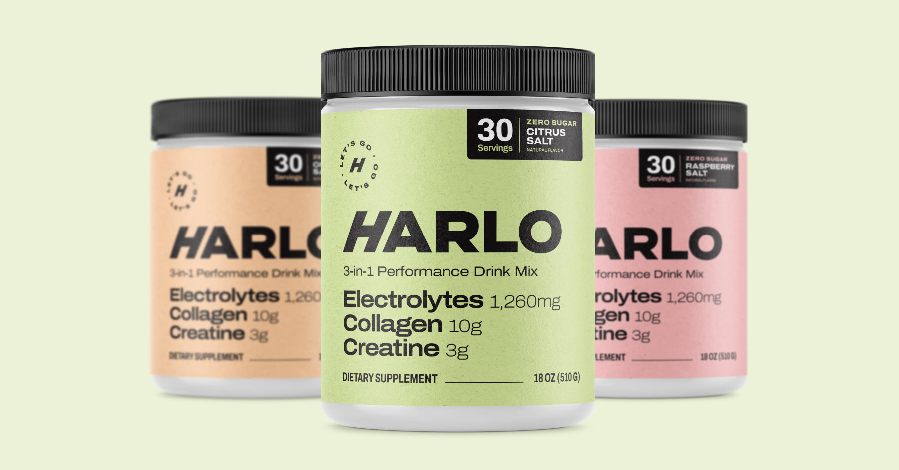 Harlo Electrolytes, Collagen, & Creatine - Zero-Sugar Drink Mix
