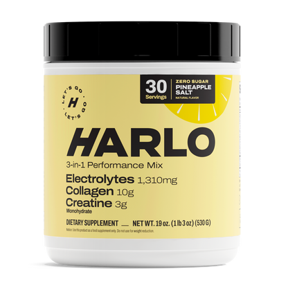 Harlo 3-in-1 Performance Drink Mix – Electrolytes, Collagen & Creatine | Hydration, Recovery & Muscle Support – 30 Servings