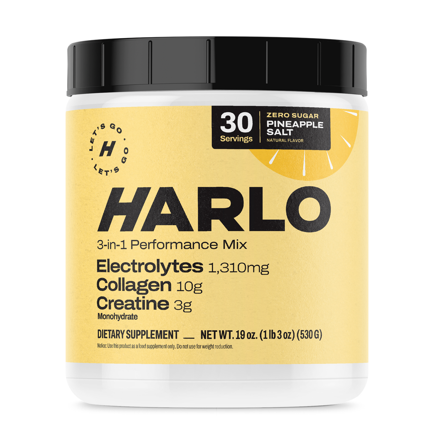 Harlo 3-in-1 Performance Drink Mix – Electrolytes, Collagen & Creatine | Hydration, Recovery & Muscle Support – 30 Servings