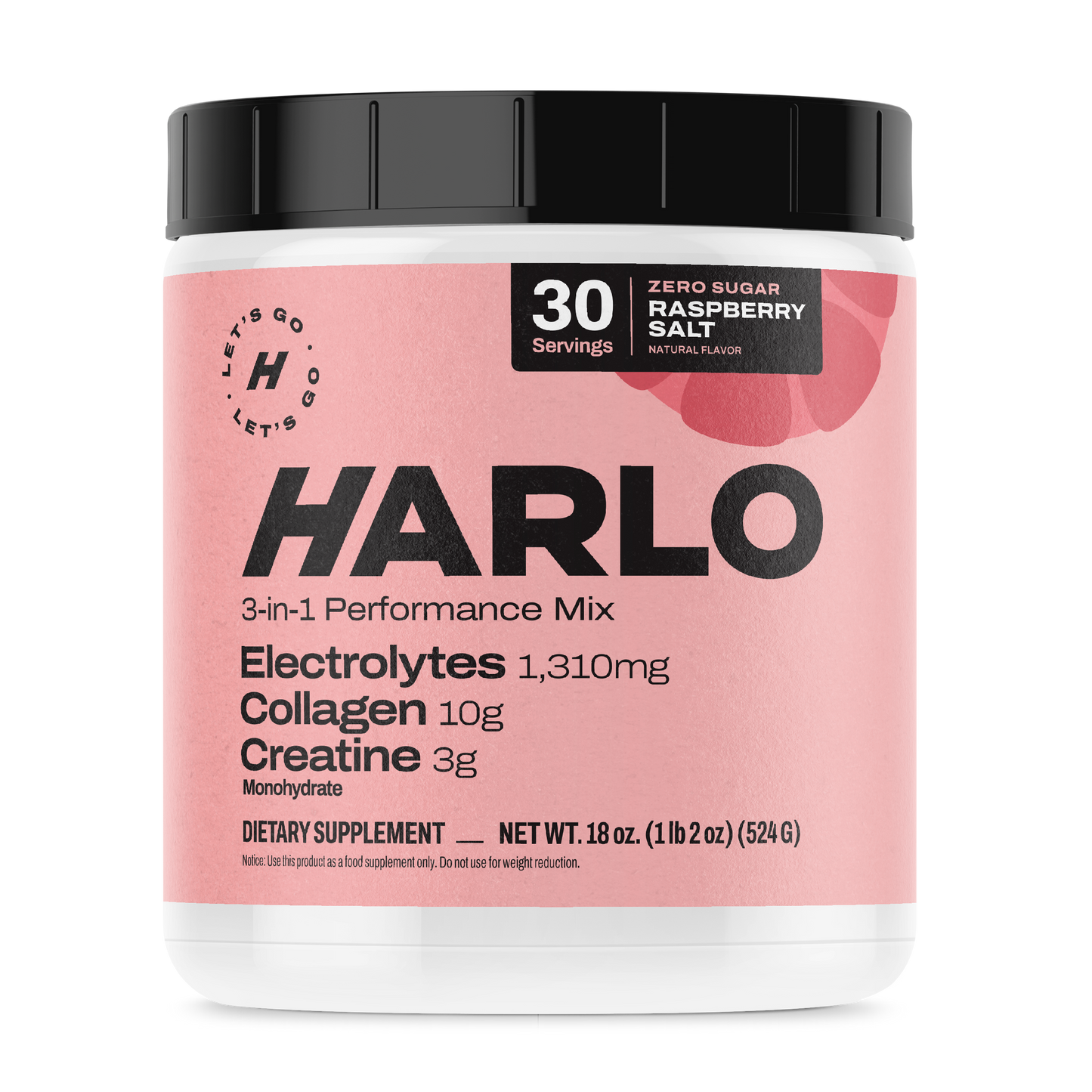 Harlo 3-in-1 Performance Drink Mix – Electrolytes, Collagen & Creatine | Hydration, Recovery & Muscle Support – 30 Servings