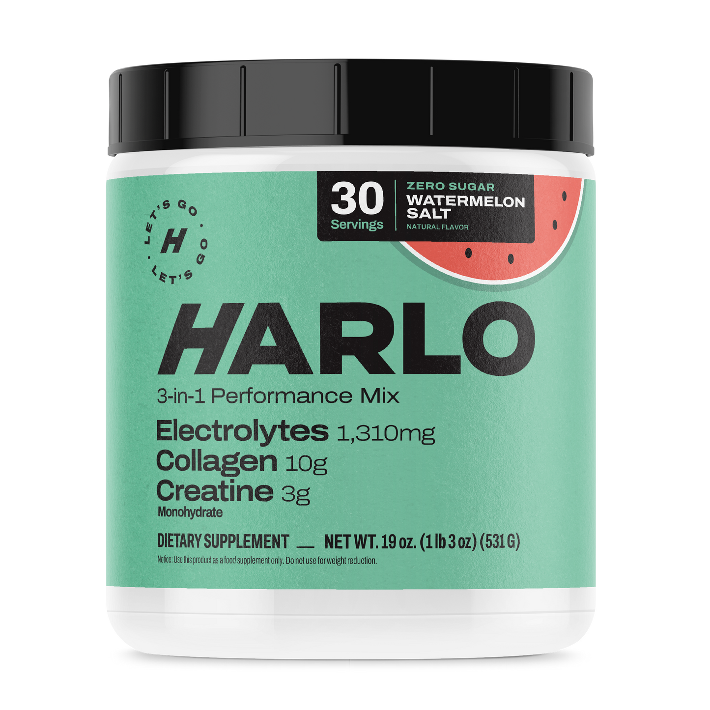 Harlo 3-in-1 Performance Drink Mix – Electrolytes, Collagen & Creatine | Hydration, Recovery & Muscle Support – 30 Servings